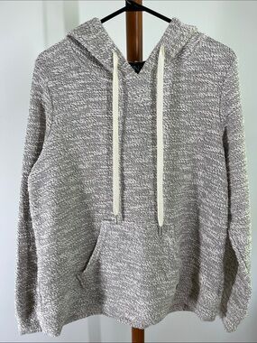 Marc New York Marled Black and Cream Knit Hoodie